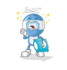 argentina yawn character. cartoon mascot vector