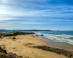 Surfer beach in Cantabria Spain.