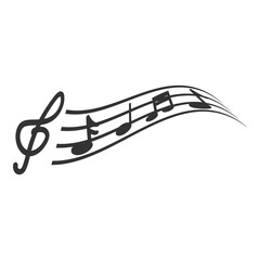 Music notation icon design template vector isolated illustration