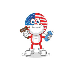 america shave facial hair vector. cartoon character