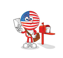 america postman vector. cartoon character