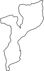 doodle freehand drawing of mozambique map. - obrazy, fototapety, plakaty