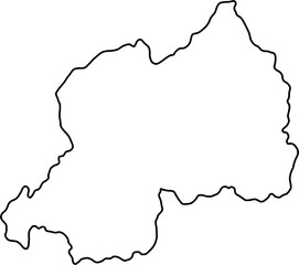 doodle freehand drawing of rwanda map.