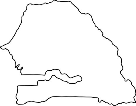 doodle freehand drawing of senegal map.