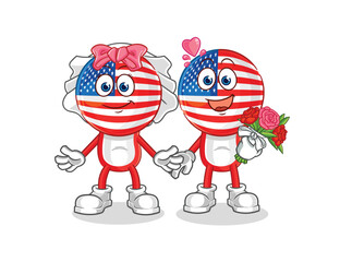 america wedding cartoon. cartoon mascot vector