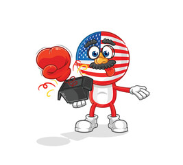 america prank glove in the box. cartoon mascot