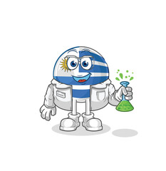 uruguay scientist character. cartoon mascot vector