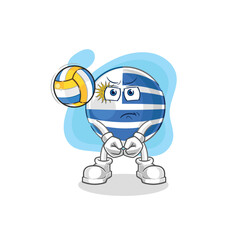 Fototapeta premium uruguay play volleyball mascot. cartoon vector