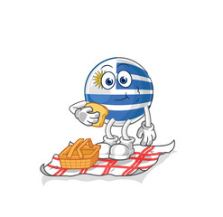 uruguay on a picnic cartoon. cartoon mascot vector