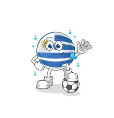 uruguay playing soccer illustration. character vector