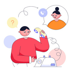 Modern flat illustration of online meeting 