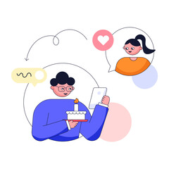 Modern flat illustration of online meeting 