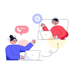 Modern flat illustration of online meeting 
