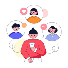 Modern flat illustration of online meeting 