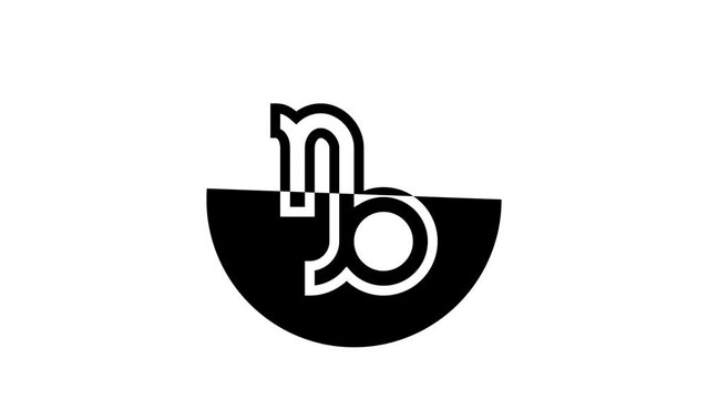 capricornus zodiac glyph icon animation
