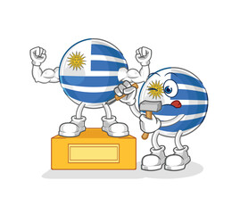 uruguay sculptor character. cartoon mascot vector