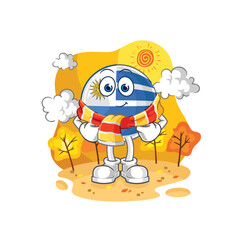 uruguay in the autumn. cartoon mascot vector