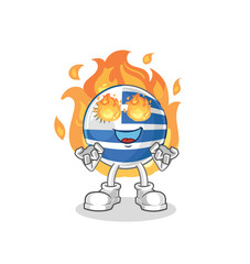 uruguay on fire mascot. cartoon vector