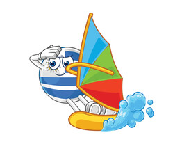 uruguay windsurfing character. mascot vector