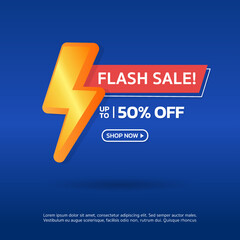 Flash Sale! Shopping day. Special offer Mega sale up to50% off. Banner background vector illustration