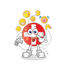 swiss laugh and mock character. cartoon mascot vector