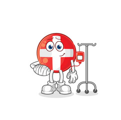 swiss sick in IV illustration. character vector