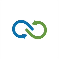 symbol connect and infinity logo template vector