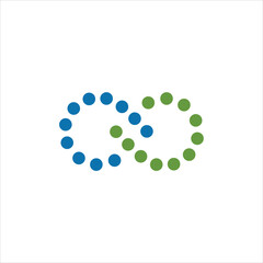 symbol connect and infinity logo template vector