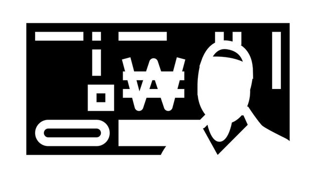 won krw glyph icon animation