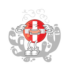 depressed swiss character. cartoon vector