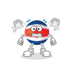 costa rica very angry mascot. cartoon vector