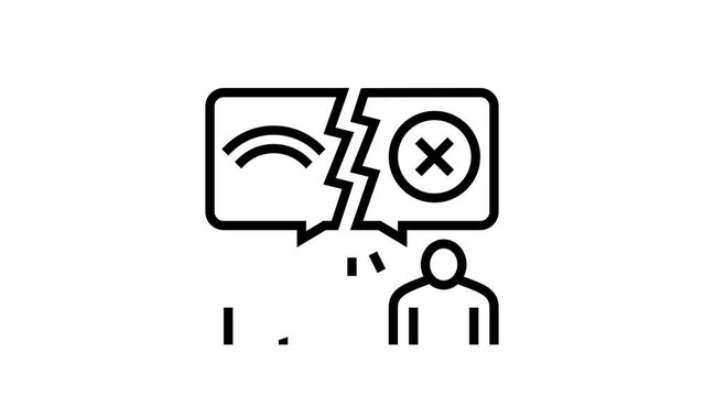 digital divide line icon animation