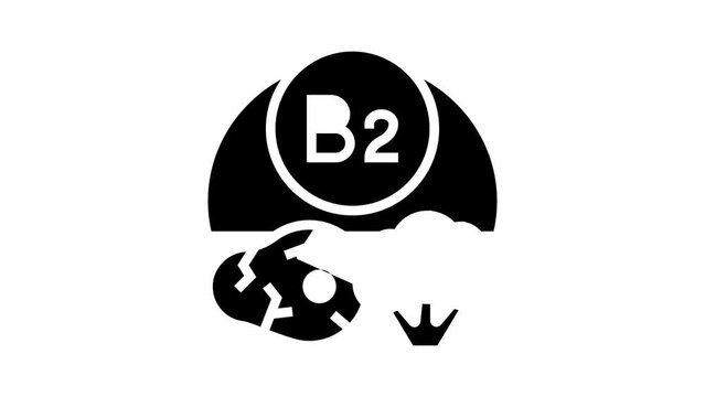b2 vitamin glyph icon animation