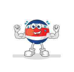 costa rica muscular cartoon. cartoon mascot vector