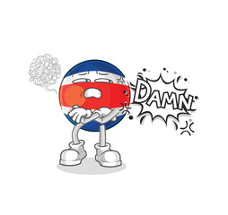 costa rica very pissed off illustration. character vector