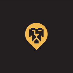 Obraz premium Lion Crown Premium Classic Luxury Elegant Crest logo design inspiration with golden colour 