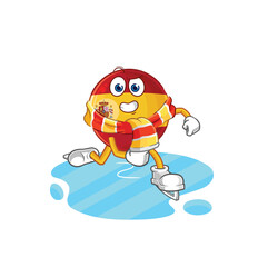 spain ice skiing cartoon. character mascot vector