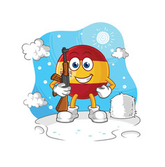 spain soldier in winter. character mascot vector