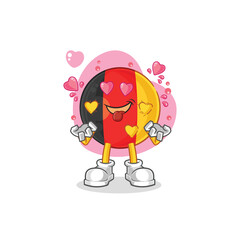 belgium fallin love vector. cartoon character