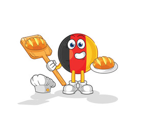 Obraz na płótnie Canvas belgium baker with bread. cartoon mascot vector