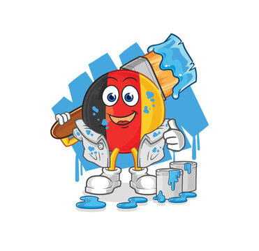 belgium painter illustration. character vector