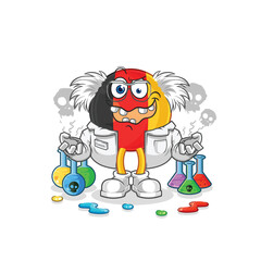 belgium mad scientist illustration. character vector