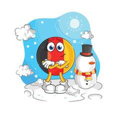belgium in cold winter character. cartoon mascot vector