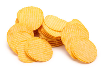 potato chips isolated on white