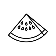 Watermelon slice icon for fruit with seeds