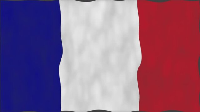 France Nation Flag. Seamless looping waving animation.