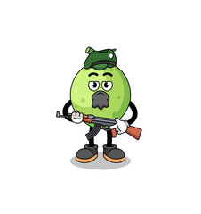 Character cartoon of coconut as a special force