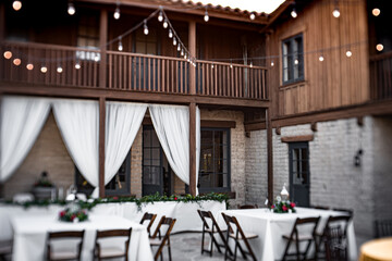 Western ranch home with party decorations