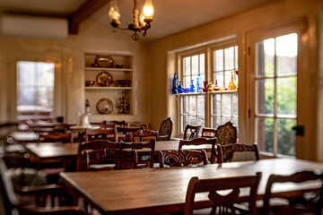 Natural light in the dining room at the farm