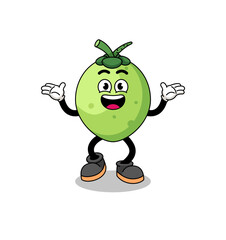 coconut cartoon searching with happy gesture